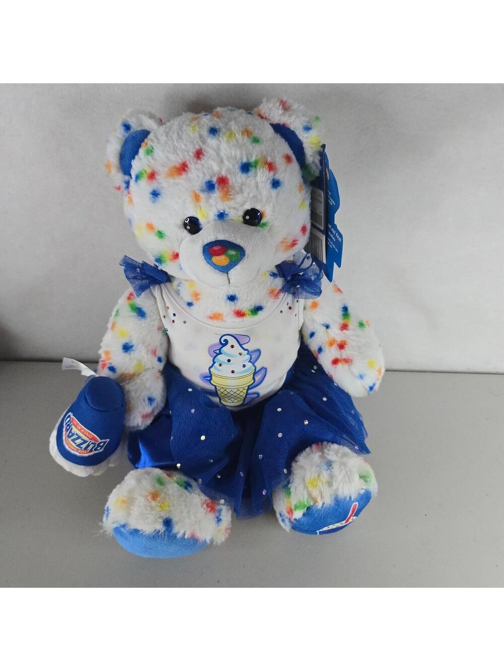 Build A Bear Dairy Queen DQ 17" Teddy Bear Blizzard Confetti W Dress & Tags